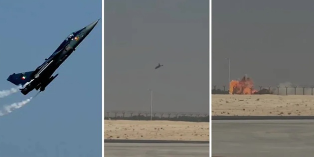 Hindistan’a Ait Savaş Uçağı Dubai Airshow Gösterisi Sırasında Yere Çakıldı